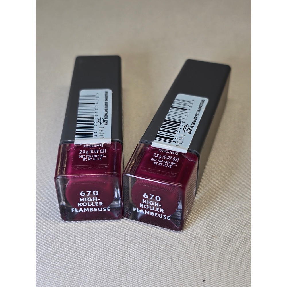 2 Covergirl 670 High Roller Exhibitionist Lipstick Cream Matte Set of 2